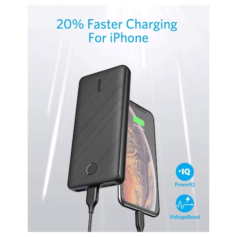 أنكر 325 باور بنك بمنفذ USB-C سعة 20000 مللي أمبير أسود