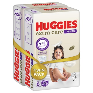 Huggies Extra Care Diaper Pants Jumbo Pack, Size 6 (15-25 kg), 40 Diapers Pack of 2