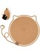 Letalong Cat Scratcher Mat, Natural Cotton Rope Cat Scratch Pad, 15.7'' Round Horizontal Floor Cat Scratching Pads for Indoor Cats, Cat Furniture Protector for Wall, Couch, Carpets, Sofas