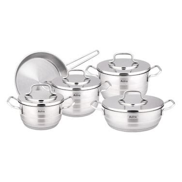 Astra Premium, 9 PCS Stainless Steel Cookware Set