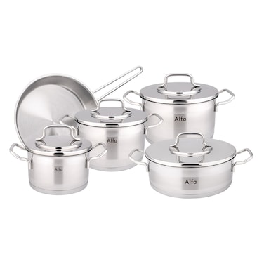 Alfa Premium, 9 PCS Stainless Steel Cookware Set