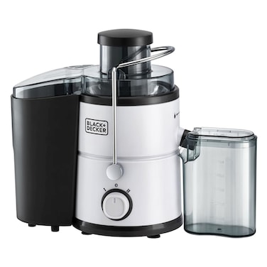Black &amp; Decker Juice Extractor JE600-B5, 1.5 L, 600 W, 2 Speeds, White and Black