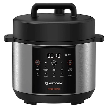 Nutricook Smart Pot Essentials 900W, 4L, 7 In 1 Electric Pressure Cooker, 11 Smart Programs, NC-SP150 Silver and Black