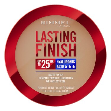 Rimmel London Lasting Finish 25H Hyaluronic Acid Matte Finish Compact Powder Foundation, 008 Soft Beige