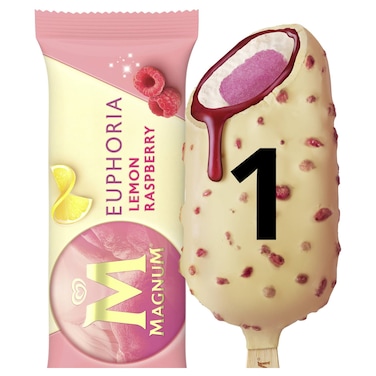 Wall's Magnum Euphoria Lemon Raspberry Ice Cream Bar, 85ml