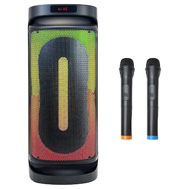 Magic Star Boombox Bluetooth Party Speaker L-2811, 2 Wireless Microphones, Black