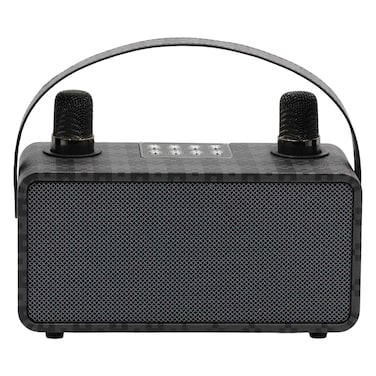 ماجيك ستار بولز مكبر صوت كاريوكي صغير محمول يعمل بتقنية البلوتوث WJ-A810، 2 ميكروفونات لاسلكية - أسود