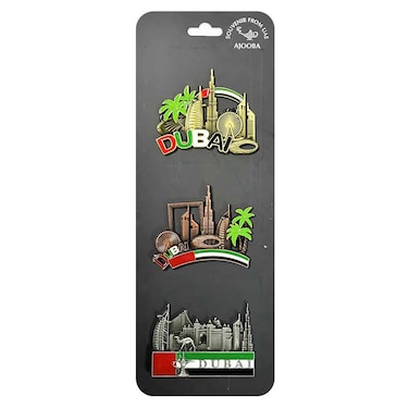 Ajooba Dubai Souvenir Big Magnet Set, Assorted, 3 PCS