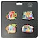 Ajooba UAE Dubai Souvenir Silicone Magnet Set, 4 PCS, Assorted