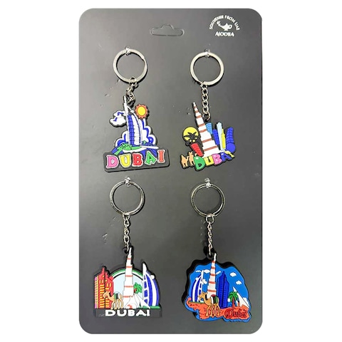 Ajooba UAE Silicone Keyring Set, 4 PCS