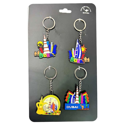 Ajooba UAE Silicone Keyring Set, 4 PCS