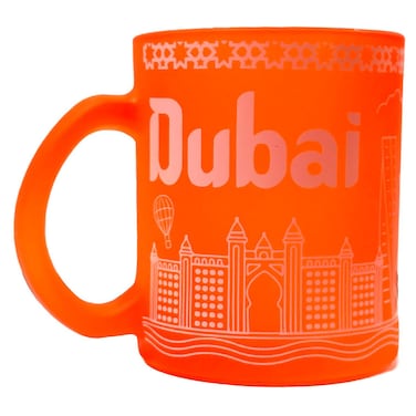 AJ UAE Dubai Transparent Souvenir Mug with Landmark Design, Assorted