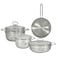 Astra Ron, 7 Pcs Stainless Steel Cookware Set, Silver
