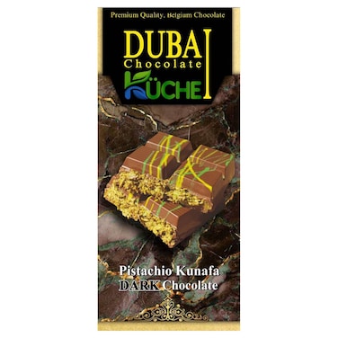 Kuche Dubai Chocolate Pistachio Kunafa Dark Chocolate, 100g
