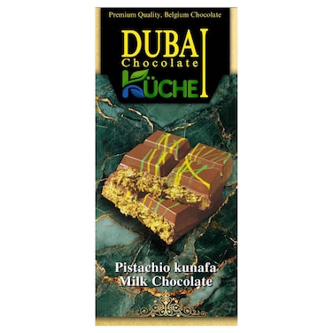 Kuche Dubai Chocolate Pistachio Kunafa Milk Chocolate, 100g