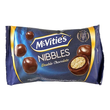 McVitie&rsquo;s Nibbles Double Milk and Dark Chocolate Coated Biscuits Bites, 37g