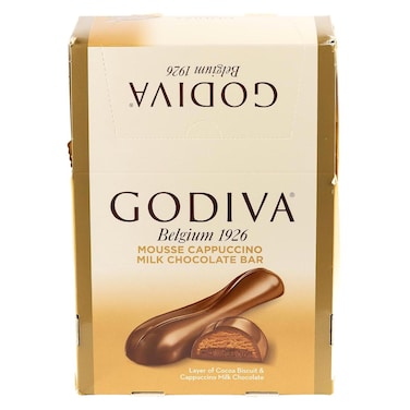 Godiva Mousse Cappuccino Milk Chocolate Bar, 35g Pack of 24
