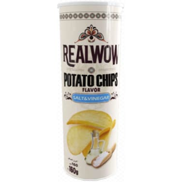 Realwow Salt and Vinegar Flavour Potato Chips, 160g