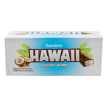 Gandour Hawaii Blissful Coconut Natural Coconut Enrobed in Milk Chocolate, 25g Pack of 24