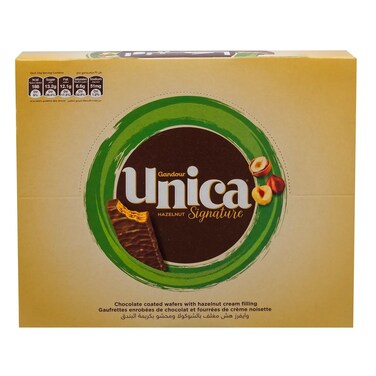 غندور يونيكا سيغنتشر رقائق مغطاة بالشوكولاته مع حشوة كريمة البندق، 34 غرام، حزمة من 12