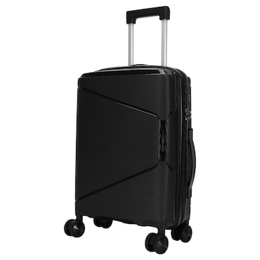Cosmo Icon 8 Wheel Luggage Hard Trolley, Black, 50cm