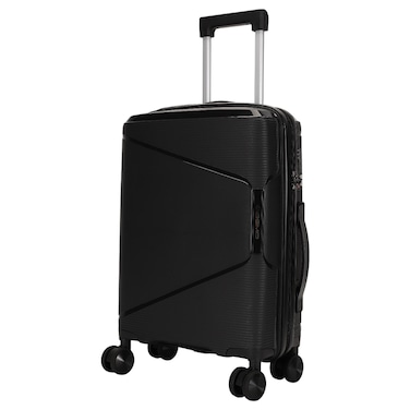 Cosmo Icon 8 Wheel Luggage Hard Trolley, Black, 60cm
