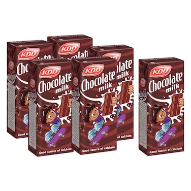 كي دي دي حليب بنكهة الشوكولاته، 180 ملل حزمة من 6