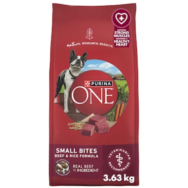 Purina ONE Small Bites Beef &amp; Rice Formula, Dog Food 3.63kg
