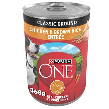 Purina ONE Classic Ground Chicken &amp; Brown Rice Entr&eacute;e, Dog Food, 368g