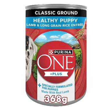 Purina ONE Plus Classic Ground Healthy Puppy Lamb &amp; Long Grain Rice Entr&eacute;e, Dog Food, 368g