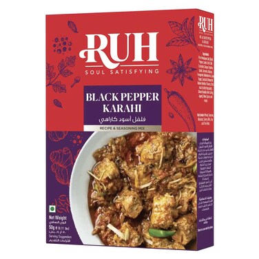 Ruh Black Pepper Karahi Recipe and Seasoning Mix, 50g
