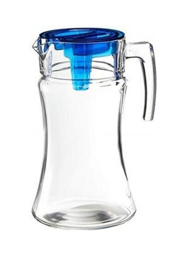 Azur Jug With Lid Clear/Blue