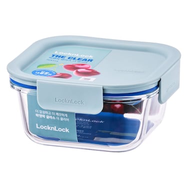 Lock &amp; Lock The Clear, Glass Food Container, Square, Mint, 500ml