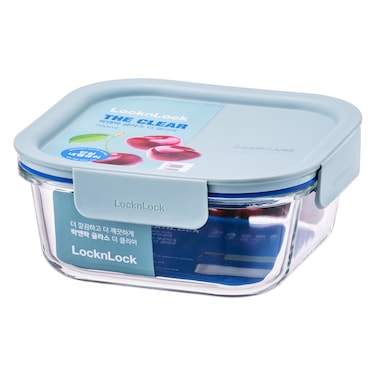 لوك آند لوك علبة طعام زجاجية شفافة مربعة  نعناعي 750 ملل