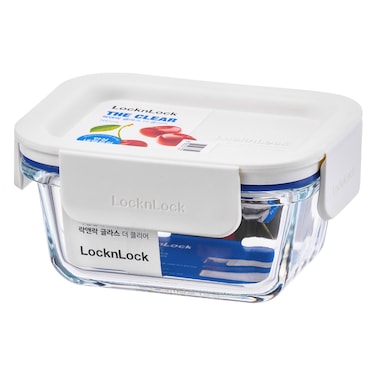 لوك آند لوك حافظة طعام زجاجية شفافة مستطيلة الشكل - بيضاء 160 ملل