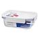 Lock &amp; Lock The Clear, Glass Food Container, Rectangular, White, 630ml