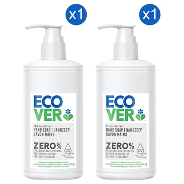 Ecover Hand Soap, Zero Percentage Sensitive, 250ml Pack of 2