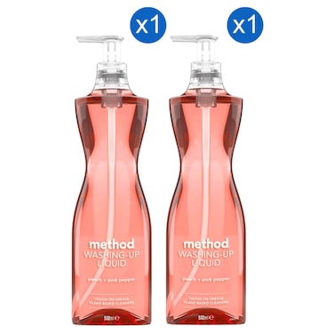 ميثود سائل غسيل الصحون، برائحة الخوخ والفلفل الوردي، 532 ملل، حزمة من 2
