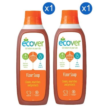 Ecover Floor Soap, Orange and Lemon, 1L Pack of 2