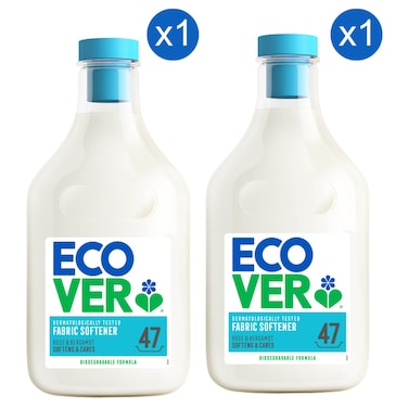 إيكوفر منعم الأقمشة، برائحة الورد والبرغموت، 1.43 لتر، حزمة من 2