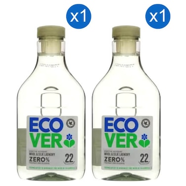 Ecover Zero Percentage Wool and Silk Laundry Detergent, Liquid, 1L Pack of 2