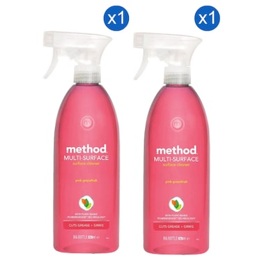 Method Multi-Surface Cleaner, Pink Grapefruit, 828ml Pack of 2