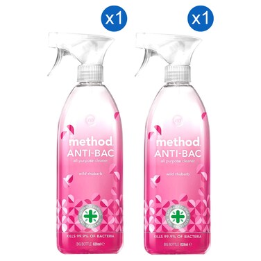 Method Antibacterial All Purpose Cleaner, Wild Rhubarb, 828ml Pack of 2