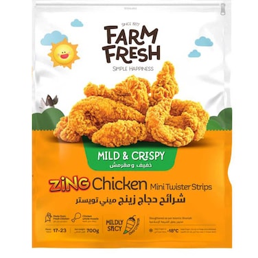 شرائح دجاج ميني تويستر من فارم فريش، 700 جرام.