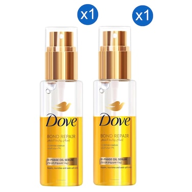 دوف بوند سيروم زيت  لإصلاح الشعر بمركب الببتيد ثنائي الطور، حزمةمن قطعتين، 80 ملل