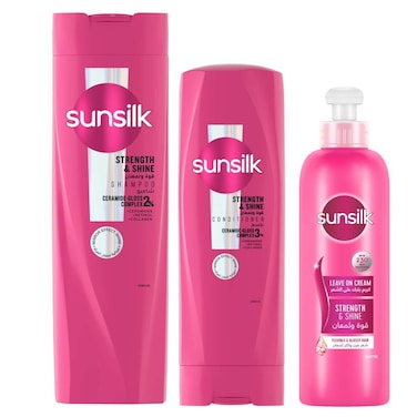 Sunsilk Strength and Shine Shampoo 400ml + Conditioner 350ml + Leave On Cream 200ml