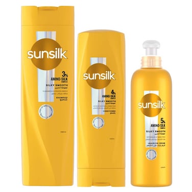 Sunsilk Soft and Smooth Shampoo 400ml + Conditioner 350ml + Leave On Cream 200ml