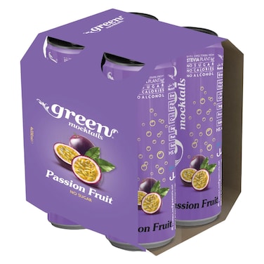 Green Passion Fruit Flavour Carbonated Can, 330ml Pack of 6