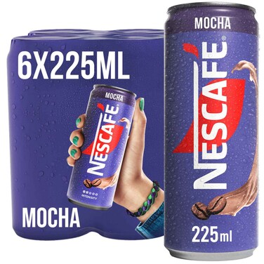 نسكافيه موكا قهوة مثلجة جاهزة للإستخدام، علبة 225 ملل، حزمة من 6