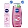 Nivea Pearl and Beauty Anti-Perspirant Deodorant Spray, 150ml + Nivea Fresh Shower Gel, Waterlilly and Oil, 250ml